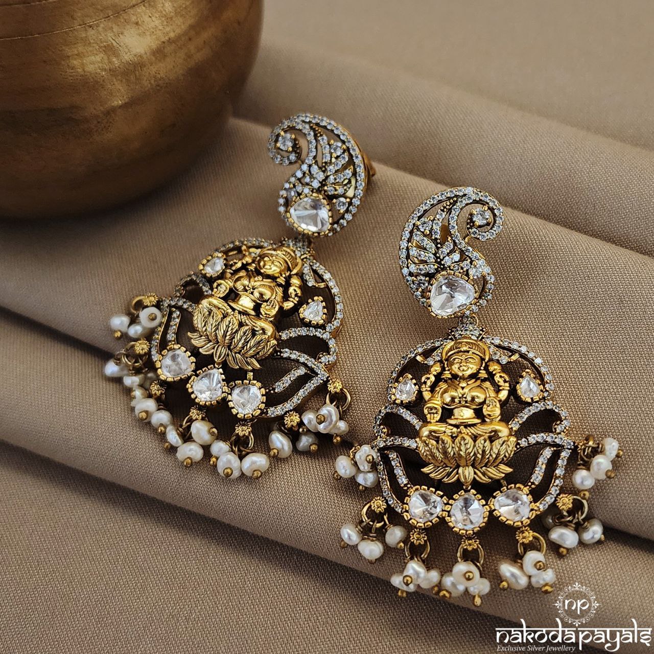 Lakshmi Drop Moissanite Earrings (Ge8662)