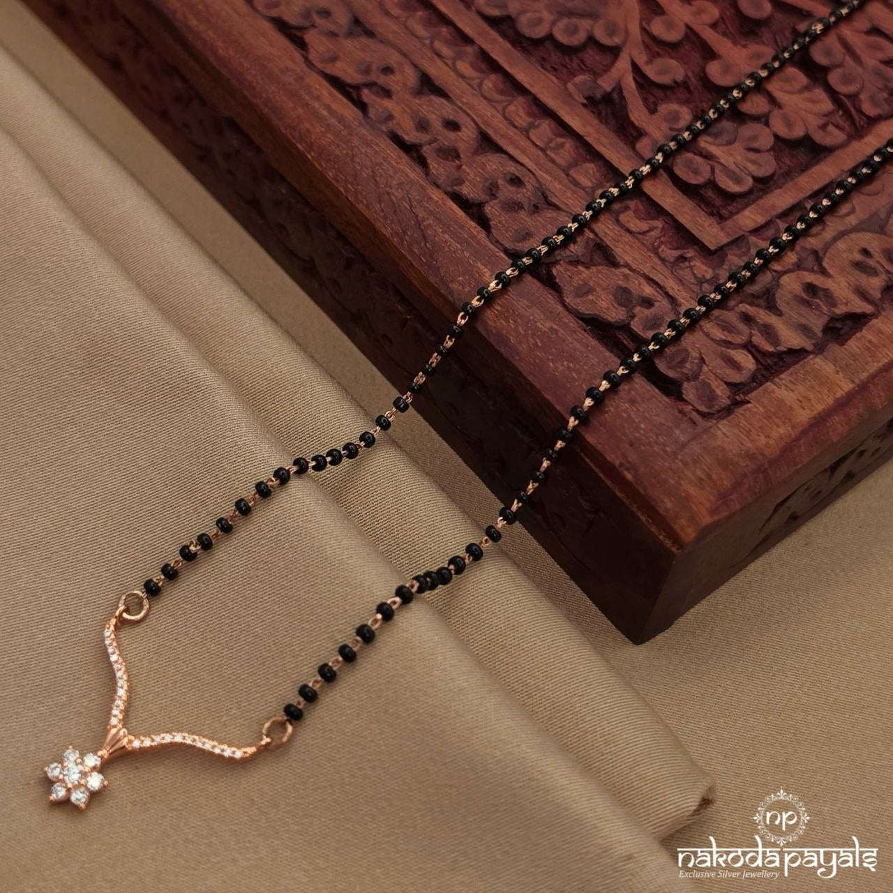 Rose Gold Floral Mangalsutra (Ms0629)