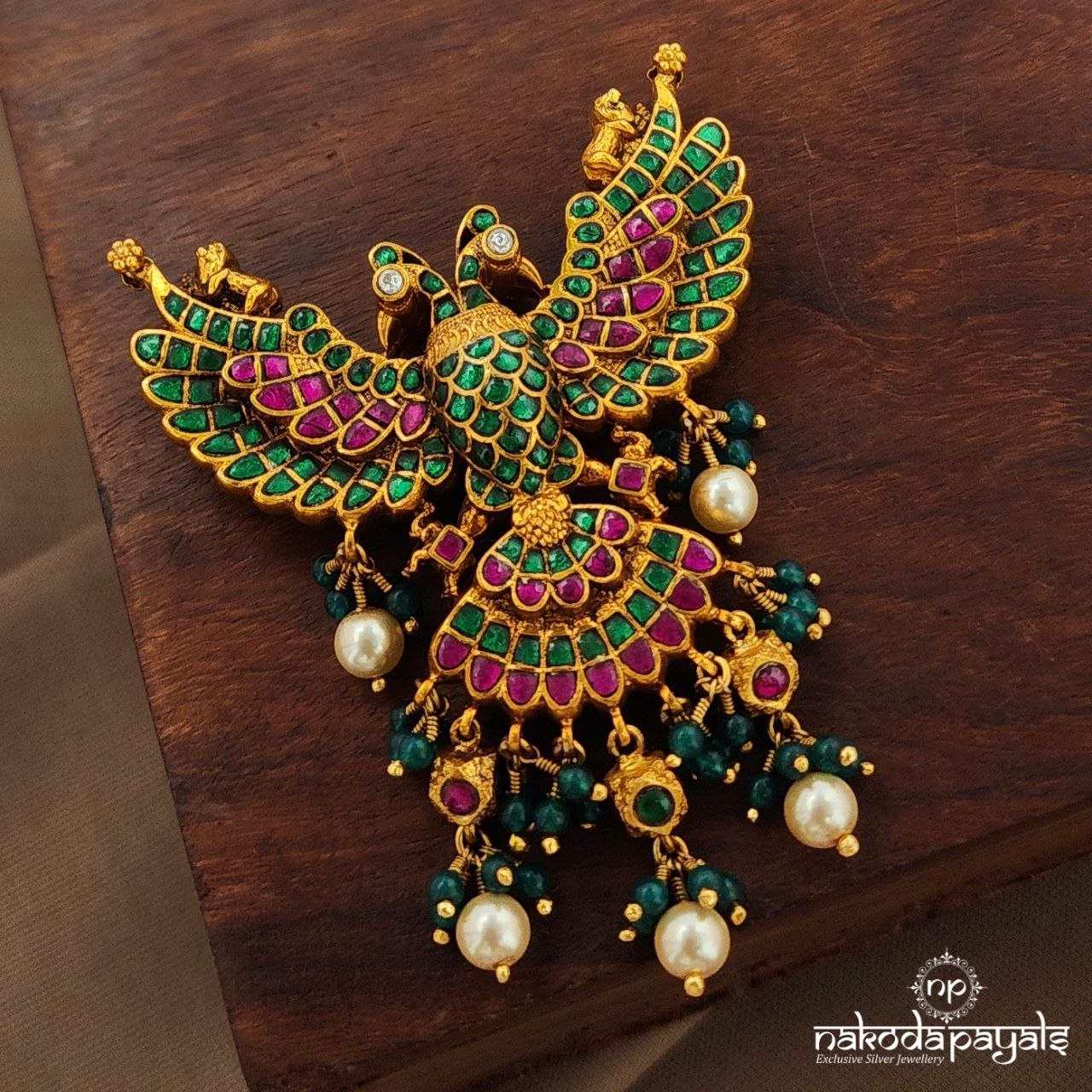 Pearled Gandaberunda Reversible Pendant (Gp2147)