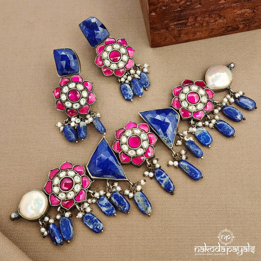 Lapiz Drop Choker With Earrings (N11254)