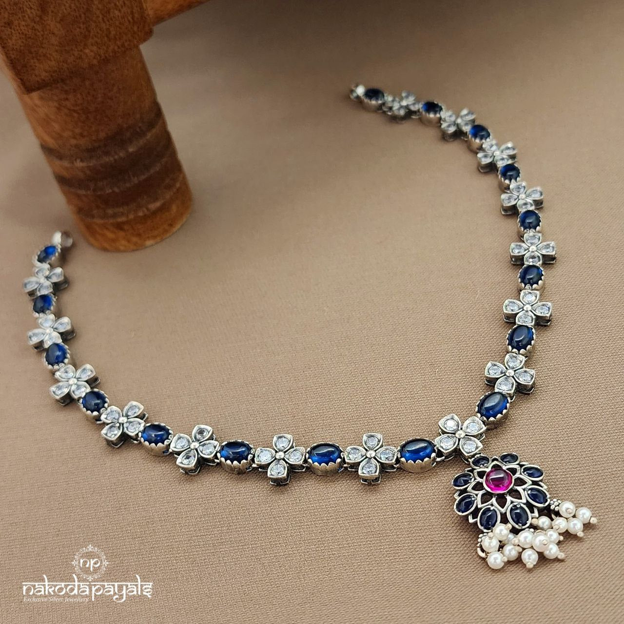 Emerald Blue Pearl Neckpiece (N11122)