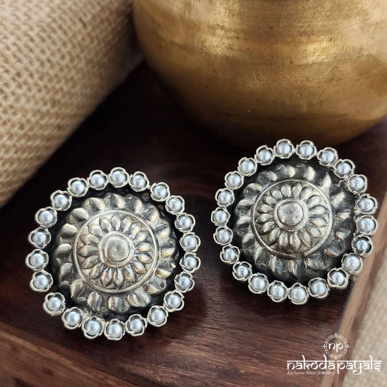 Pearled Circular Studs (S3447)