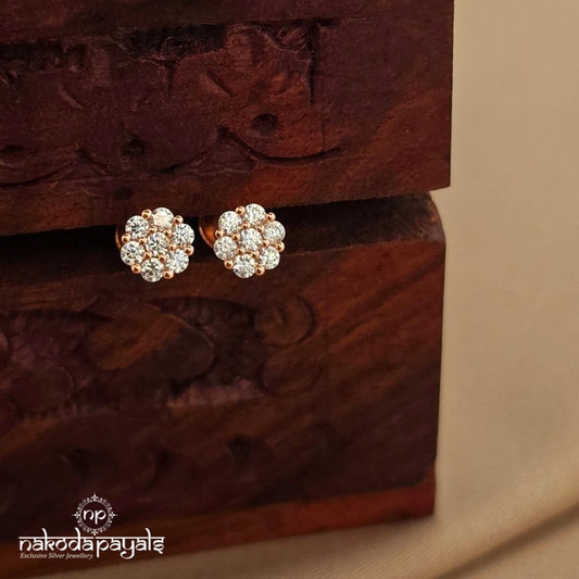 Rose Gold White Studs (St3946)