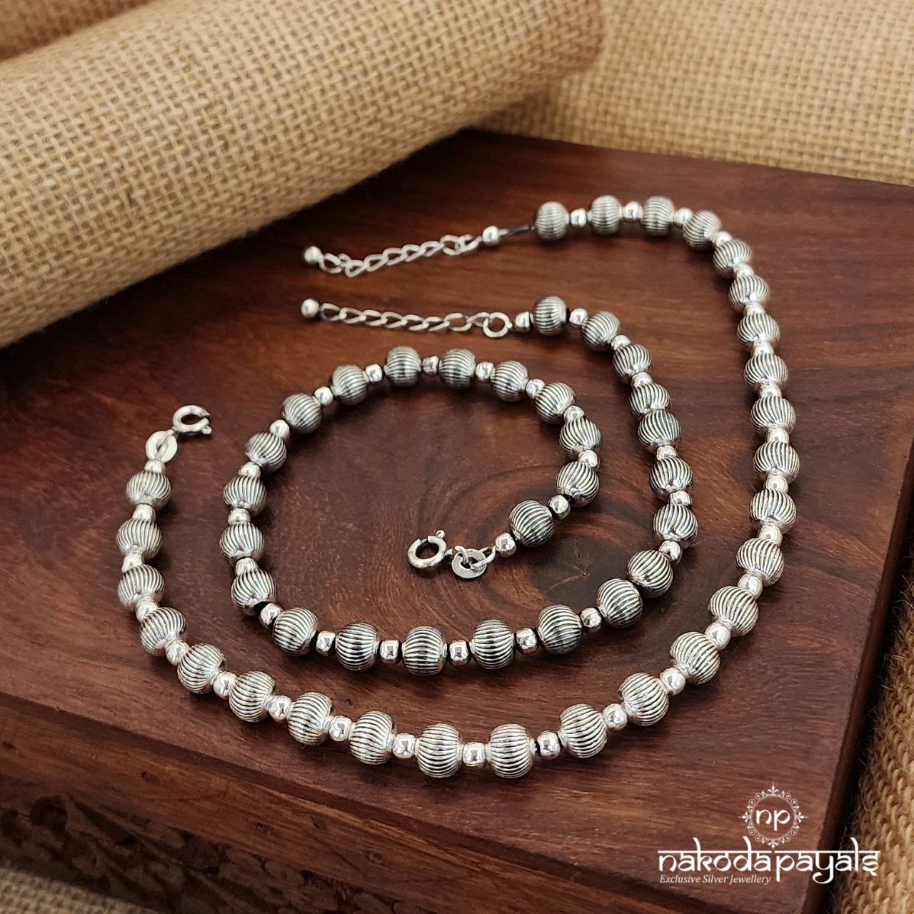 Oxidised Ball Anklets (A5859)