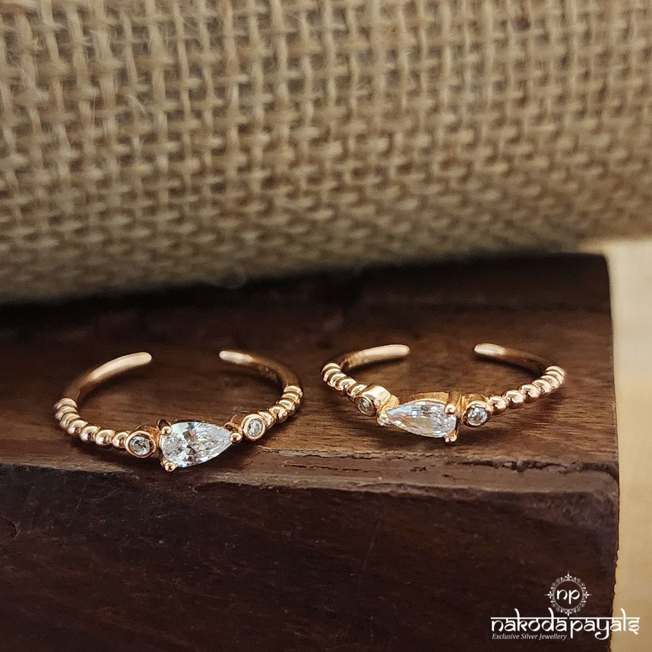 White Rose Gold Toerings (T4460)