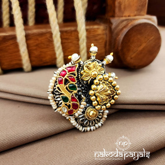 Kundan Peacock Finger Ring (F2928)