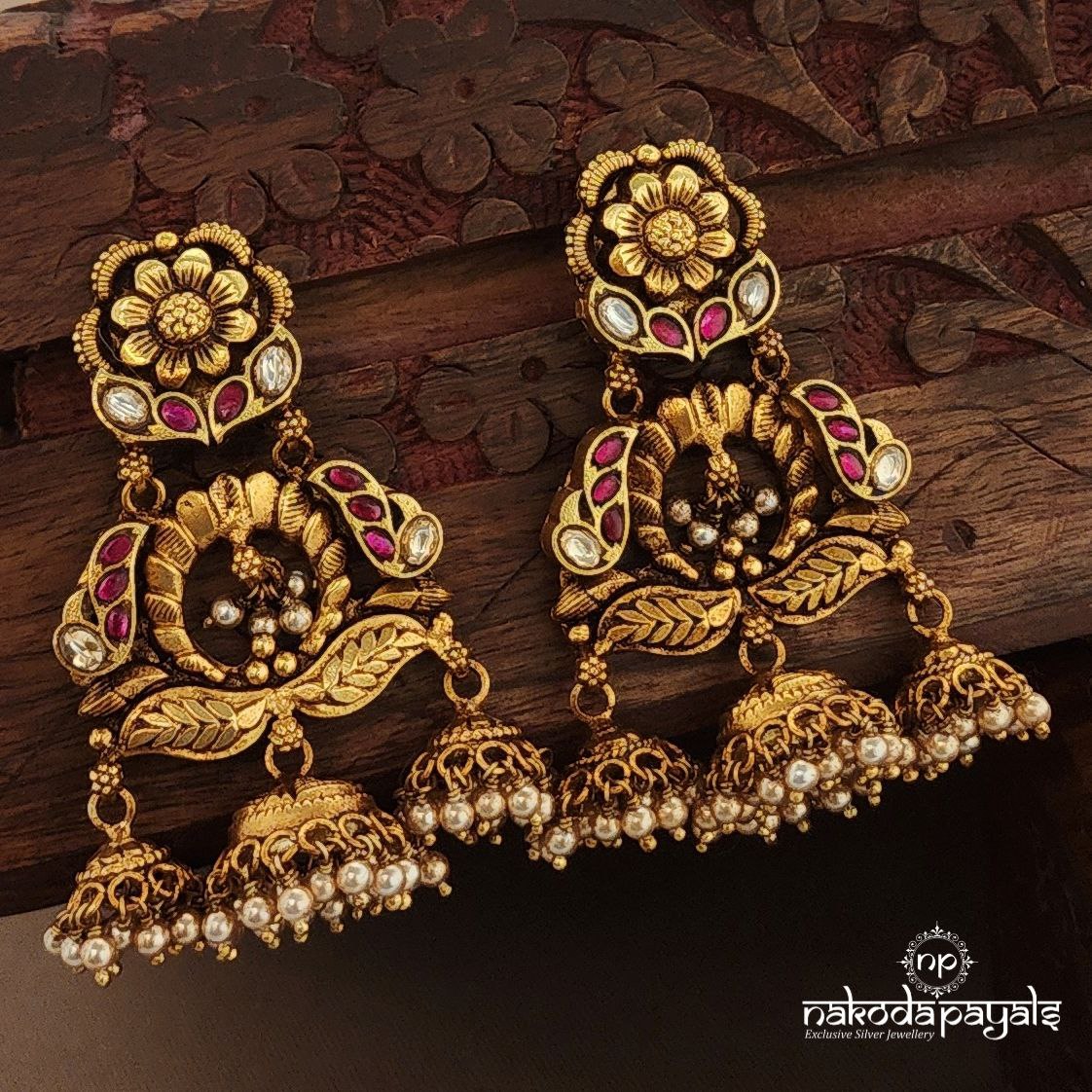 Floral Tribal Jhumka (Ge10343)