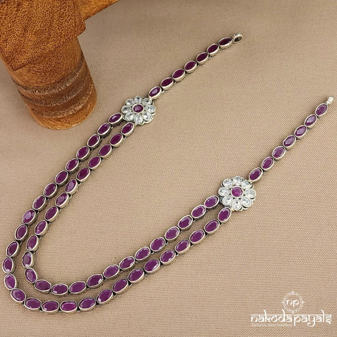 Pink Dot Oxidised Neckpiece (N11116)