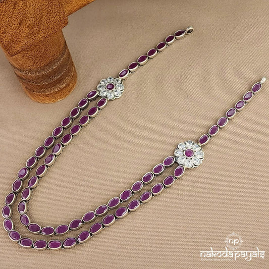 Pink Dot Oxidised Neckpiece (N11116)