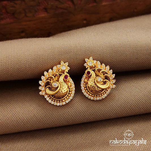 Peacock CZ Studs (Ge10310)