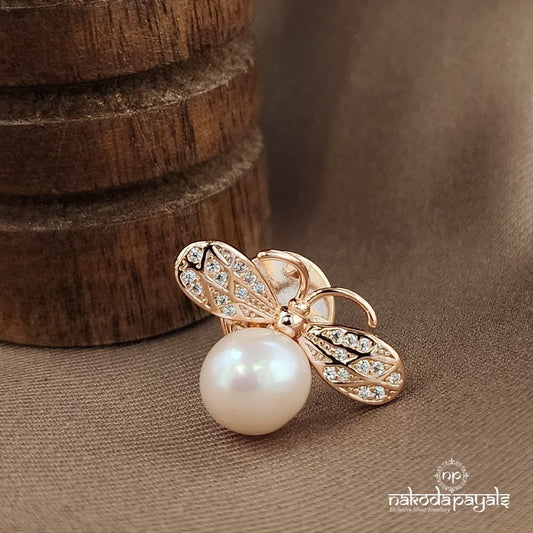 Rose Gold Pearled Bee Lapel Pin (St3660)