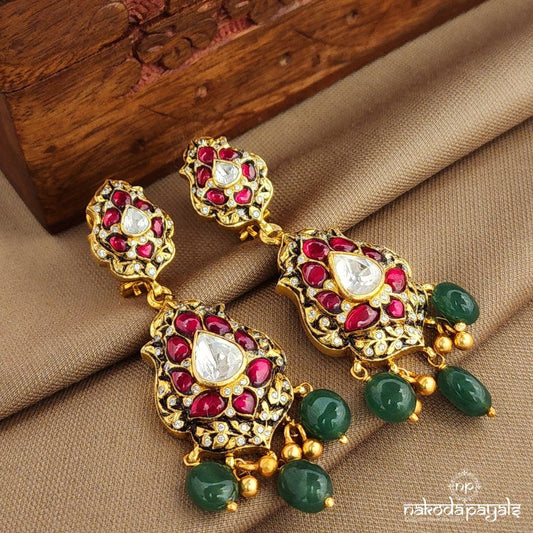 Moissanite Kundan Earrings (Ge10382)