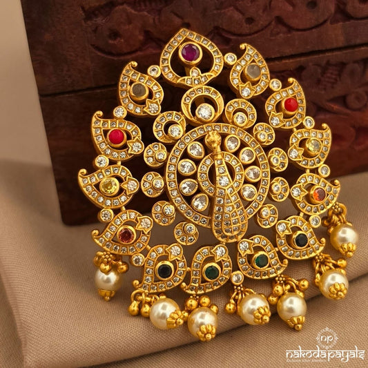Navaratna Peacock Pearl Pendant (Gp2500)