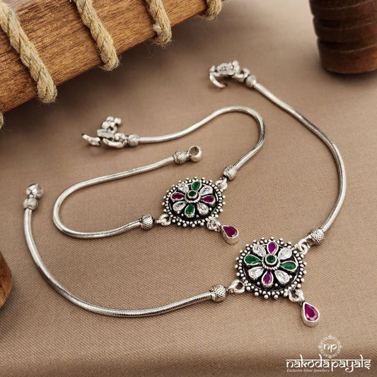 Circular Green Dot Anklets (A6554)