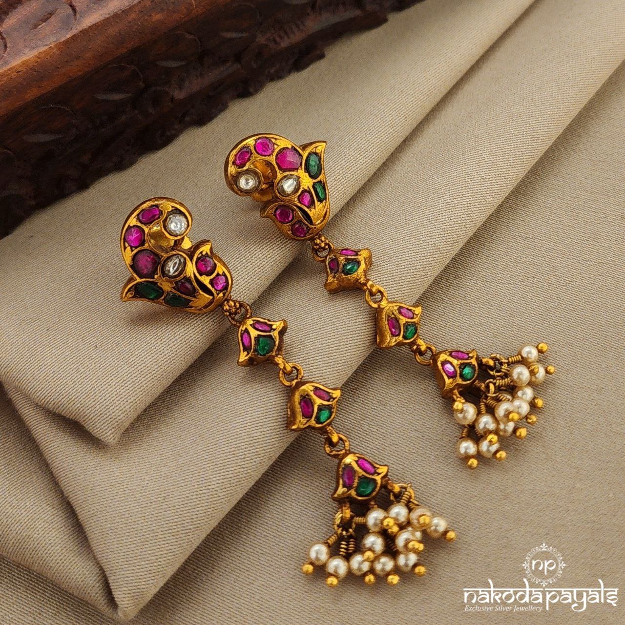 Floral Kundan Earrings (Ge9027)