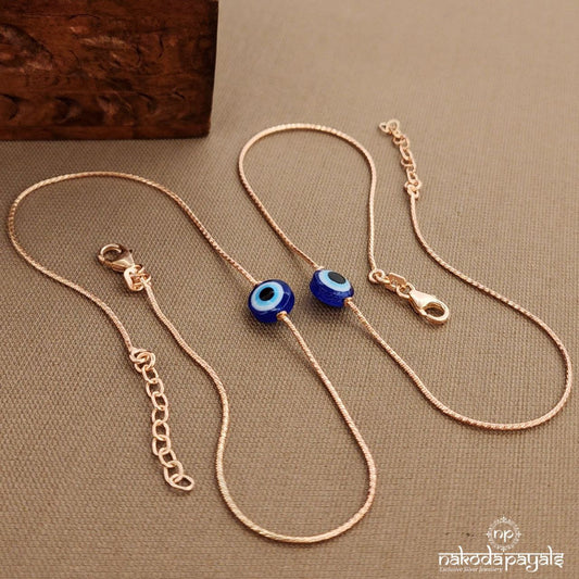 Ball Evil Eye Rose Gold  Anklets (A6723)