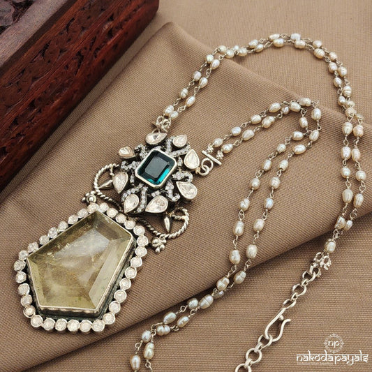 Yellow Moissanite Pearled Neckpiece (N11602)