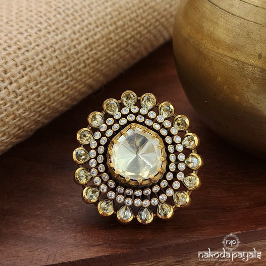 White Moissanite Finger Ring (F2906)