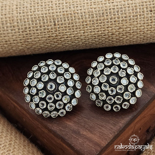 Sparkling White Circular Studs (S3525)