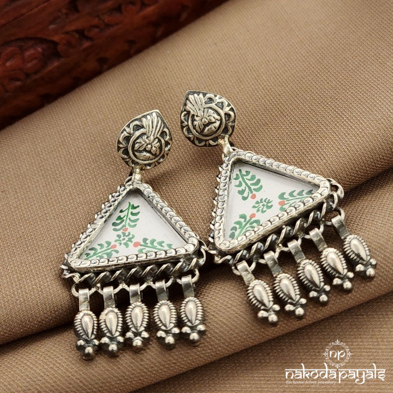Painted Triangular Earrings (C3914)
