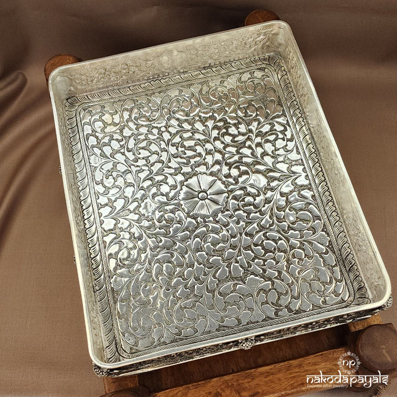 Oxidised Gandaberunda Chitai Plate (Aa2264)