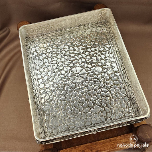 Oxidised Gandaberunda Chitai Plate (Aa2264)