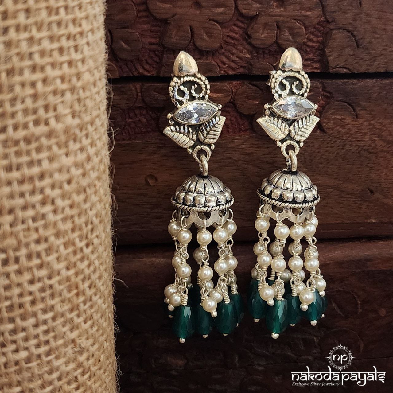 Beautiful Green Pearl Jhumka (J1381)