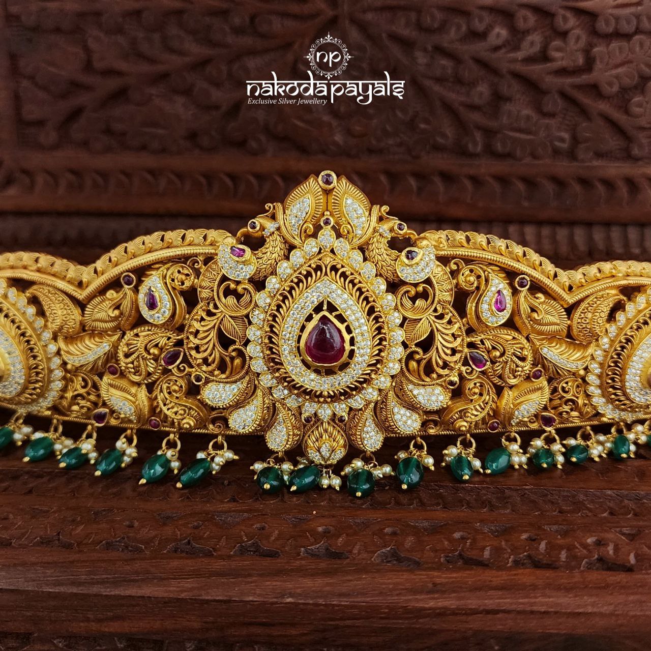 CZ Glorious Daab Green Drop With Belt (D0241)