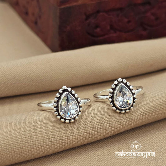 White Drop Exquisite Toerings (T4875)