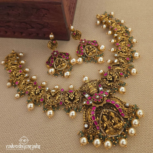 Traditional Ram Sita Neckpiece With Earrings (Gn10598)