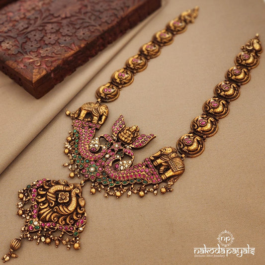 Twin Peacock Kundan Neckpiece (Gn9720)