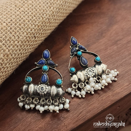 Turquoise Pearled Drop Earrings (C3704)