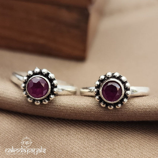 Dotted Red Toerings (T4606)