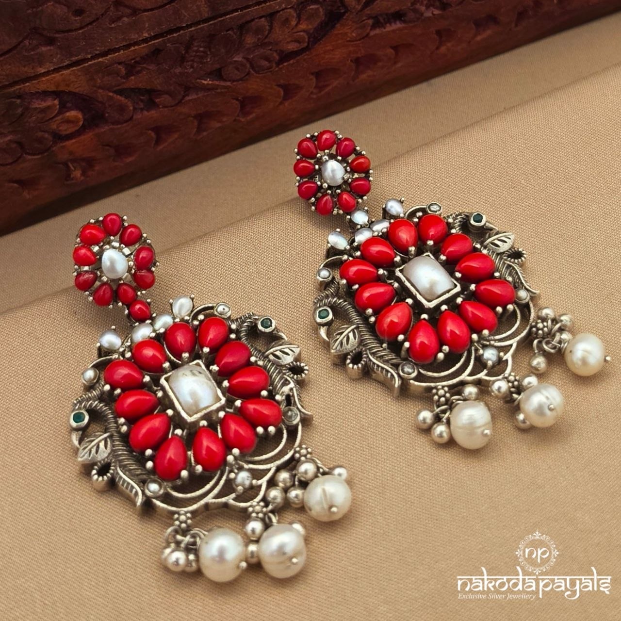 Coral Exemplary Chandbali (C4262)