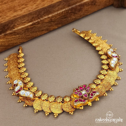 Lotus Kundan Lakshmi Coin Neckpiece  (Gn9474)