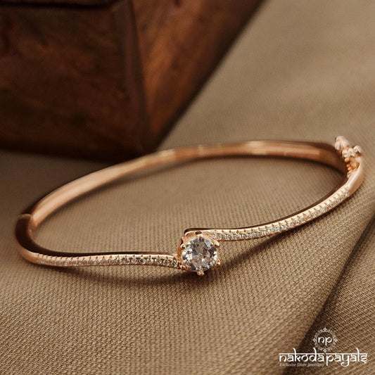 White Rose Gold CZ Kada (St3764)