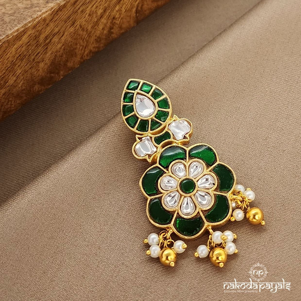 Green & White Kundan Pendant (Gp2061)