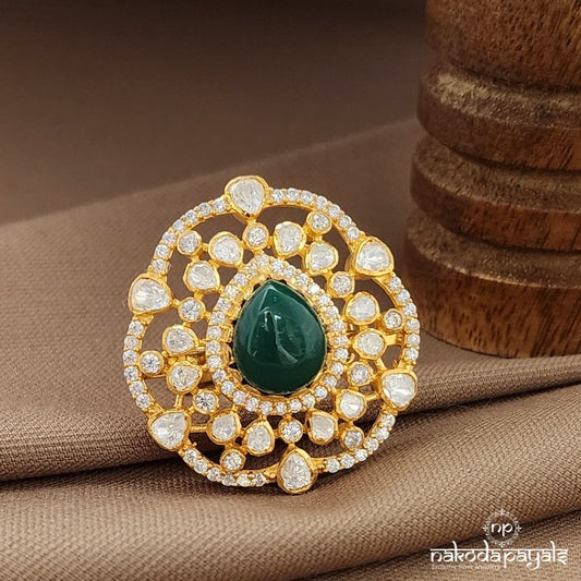 Drop  Green Finger Ring (F2902)