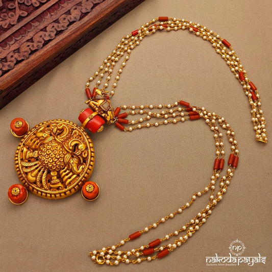 Pearly Gandaberunda Coral Neckpiece (Gn10202)