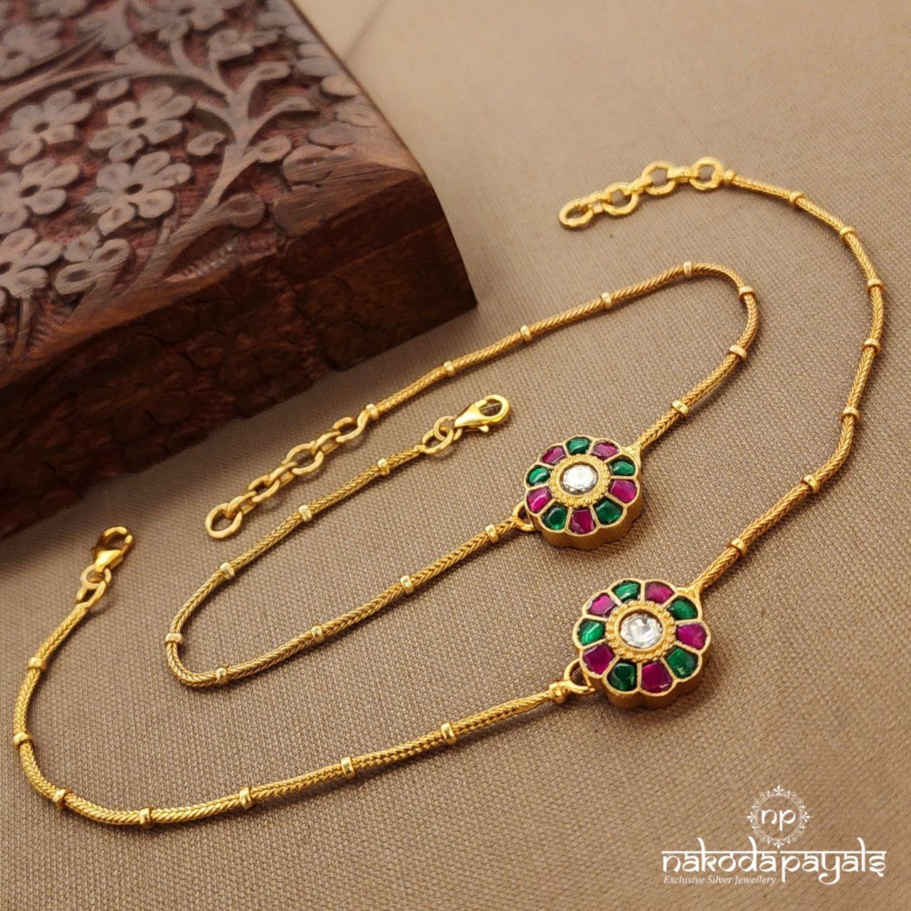 Kundan Multicolor "10 Inch" Anklets (A6755)