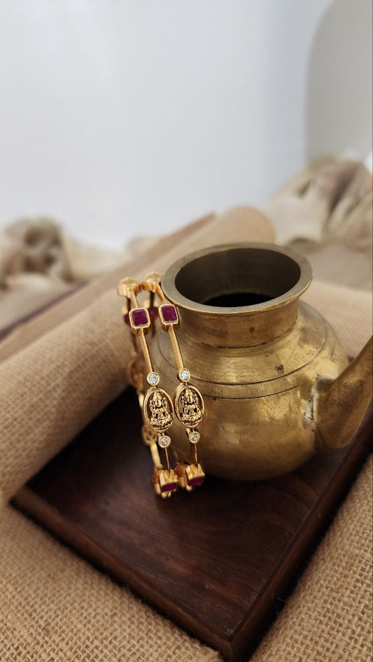 Lakshmi Red Bangles Pair (Gk2943)
