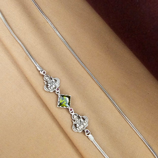 Greenish Square Lakshmi Mope Mala (N11581)