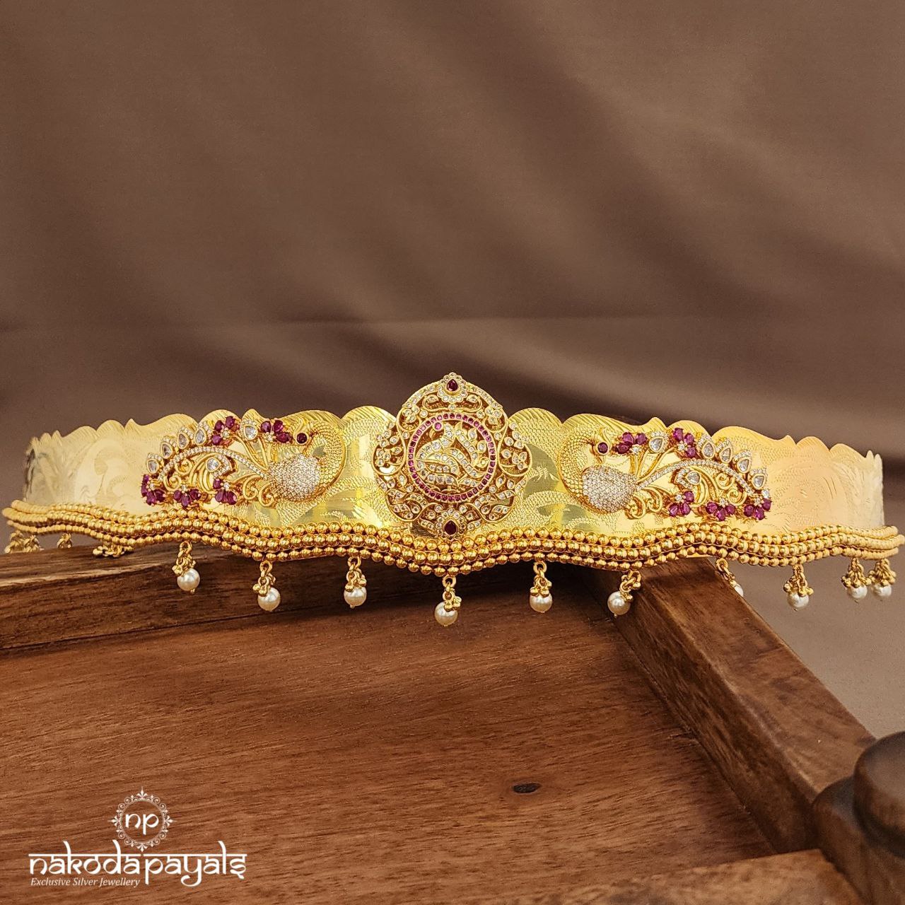 CZ Peacock Lakshmi Daab With Belt (D0256)