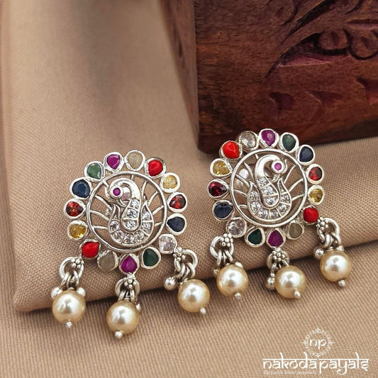 Navaratna Peacock Studs (S4169)