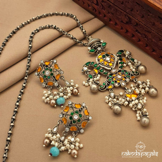 Endearing Pearly Neckpiece With Earrings (N11931)