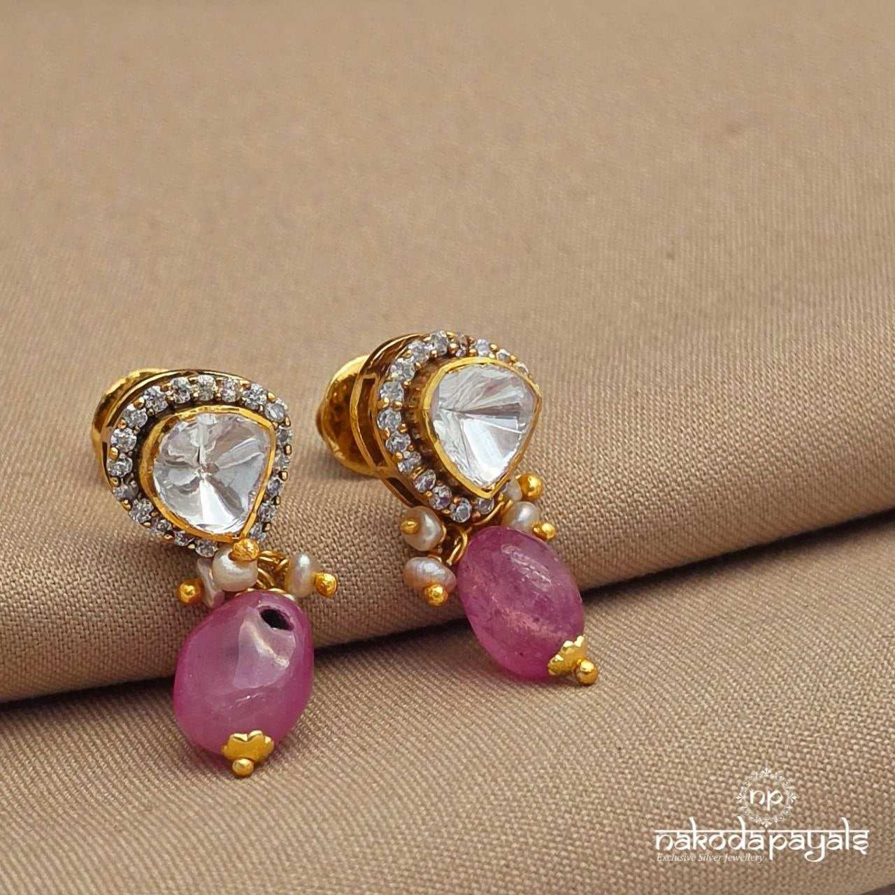 Moissanite Pearl Studs (Ge11003)