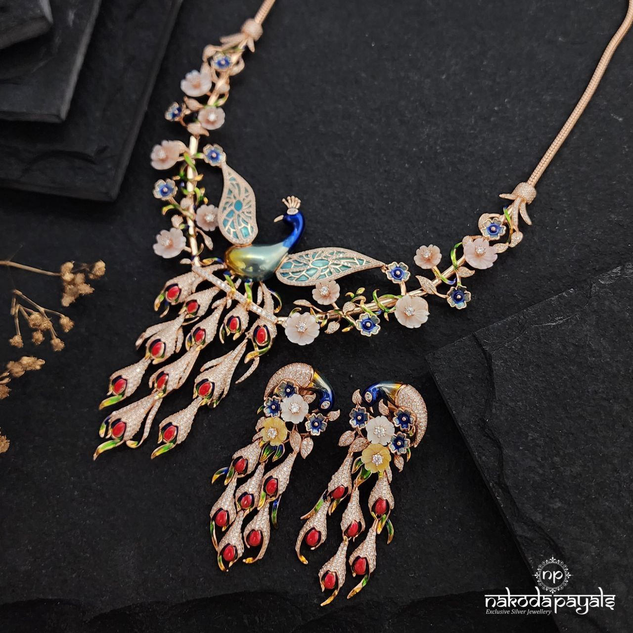Crowned Peacock Secret Garden Neckpiece Set (St3356)