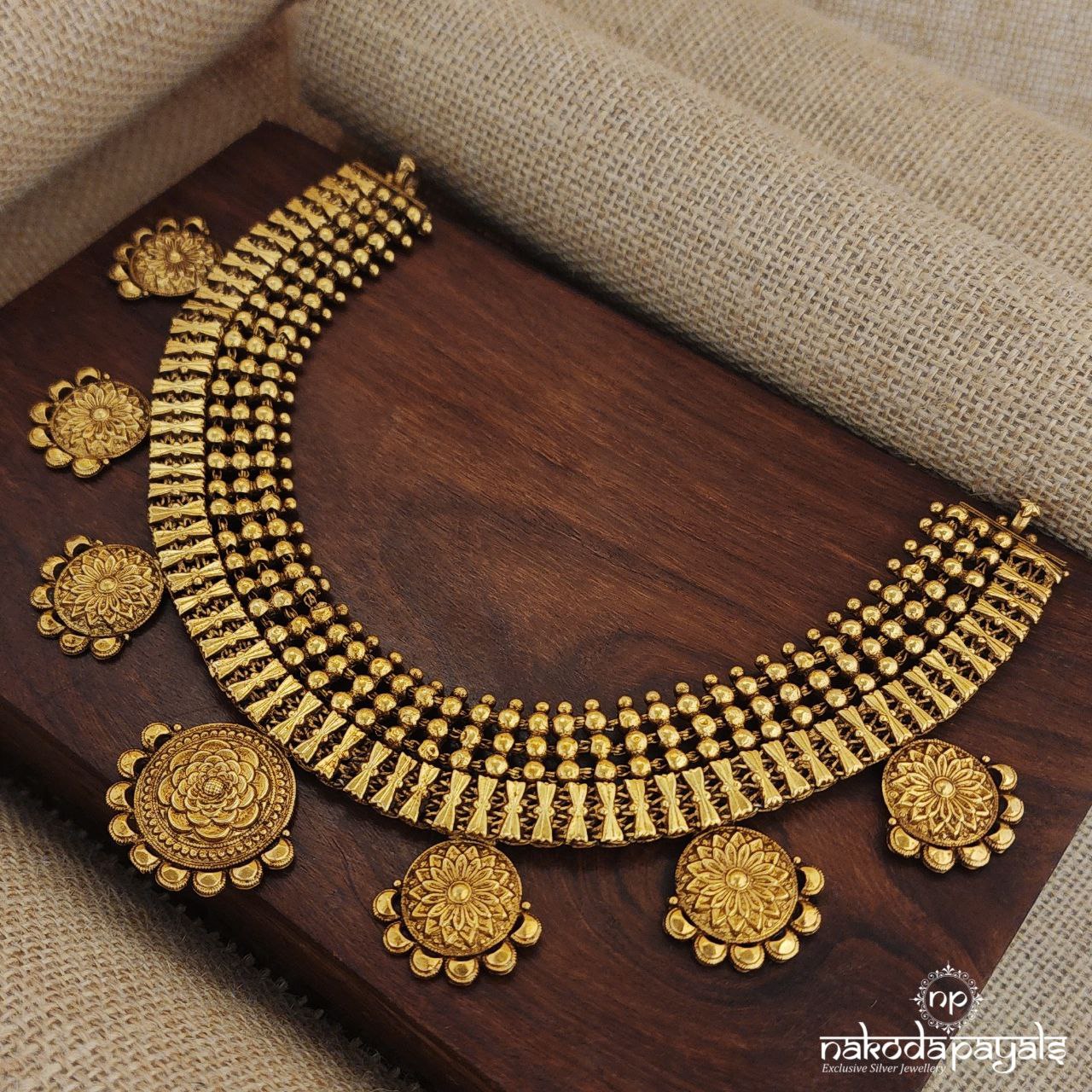 Traditional Floral Drop Neckpiece (Gn8243)