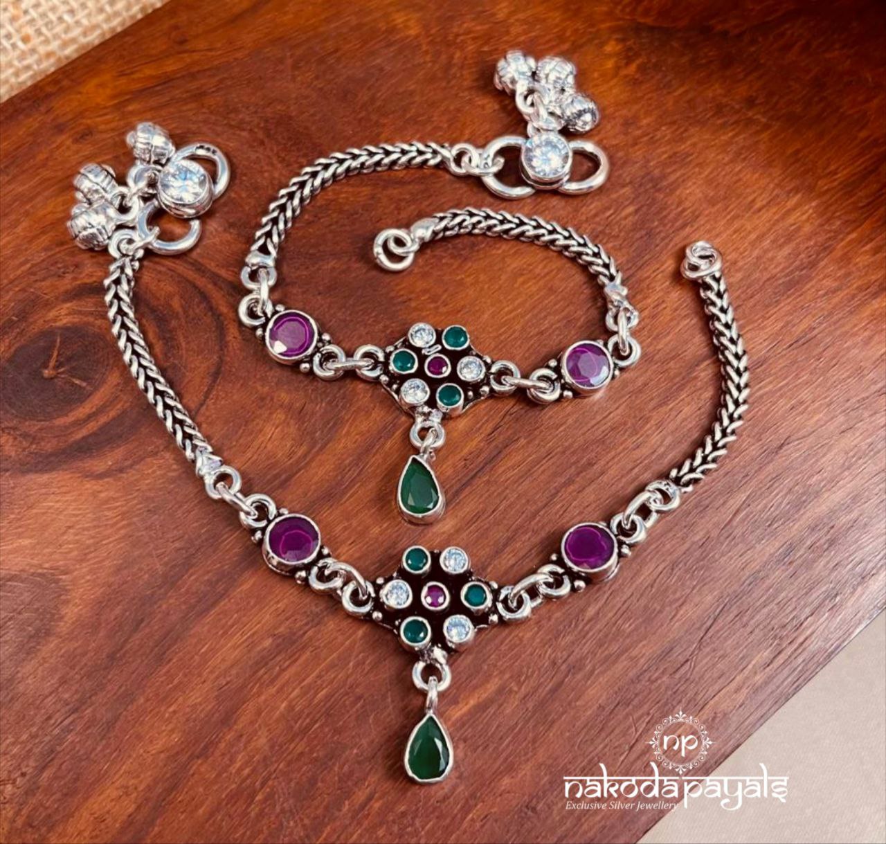 Elegant Green Drop Baby Anklets (Ka9269)