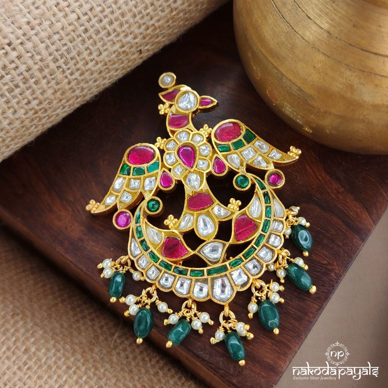 Peacock MultiColor kundan Pendant (Gp2018)